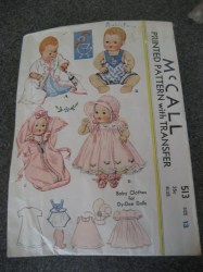 513 VINTAGE 11 INCH BABY DOLL BUNTING,DRESS,SUNSUIT,SLIP PATTERN